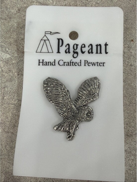 Other - Barn Owl in Flight Pewter Pin Brooch British Hand Crafted Falconry Bird Hawk New
